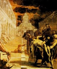 Tintoretto Der Diebstahl der Leiche des Markus-Leinwanddrucks