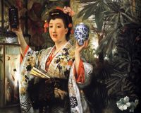 Tissot junge Dame mit japanischen Objekten