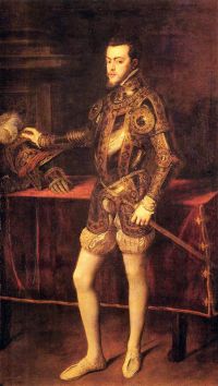 1550년 왕자로서의 티치아노 필립 XNUMX세