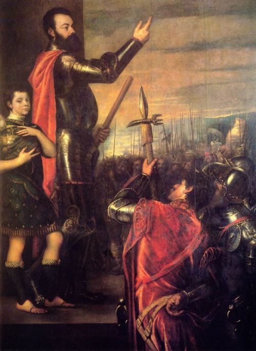 Titian The Speech Of Alfonso D Avalo canvas print