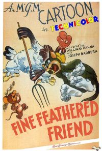 Tom Jerry Fine Feathered Friend 1942 영화 포스터 캔버스 프린트