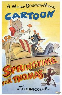Impresión de la lona del cartel de la película de Tom Jerry Primavera para Thomas 1946