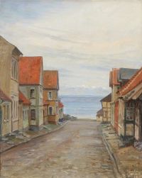 Tom Petersen Peter View From Vestergade In Roskobing On The Danish Island Of Ro 1920 canvas print