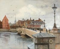 Tom Petersen Peter View Towards The Knippel Bridge In Copenhagen With Borsen In The Background canvas print