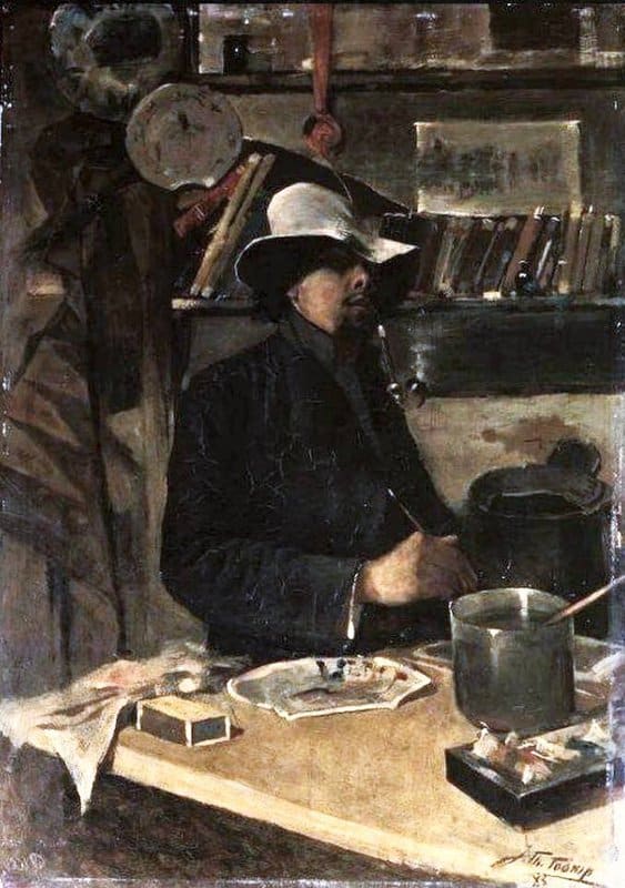 Toorop Jan Self Portrait In The Studio 1883 canvas print