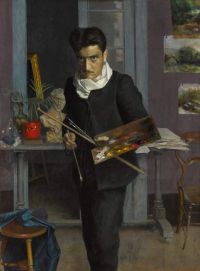 Torres Julio Romero De Self Portrait Of The Artist In His Studio Ca. 1895 1900