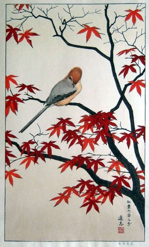 Toshi Yoshida Autumn Serenity Of Red Maple 1977 canvas print