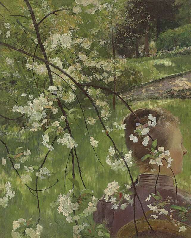 Touche Gaston La Jeune Femme A Branche De Fleurs 1890 canvas print