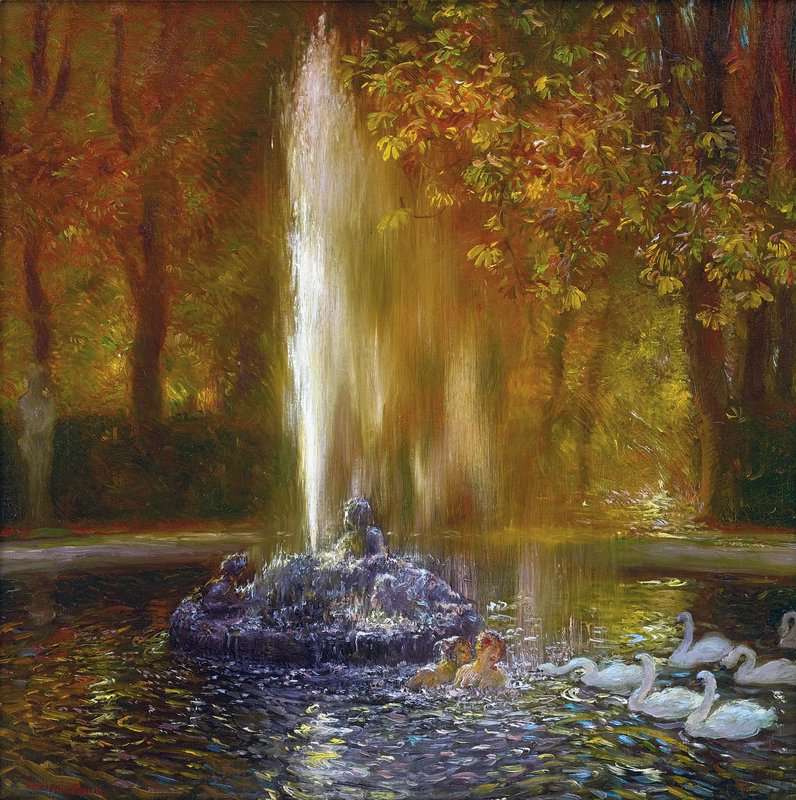 Touche Gaston La Le Jet D Eau De Versailles canvas print