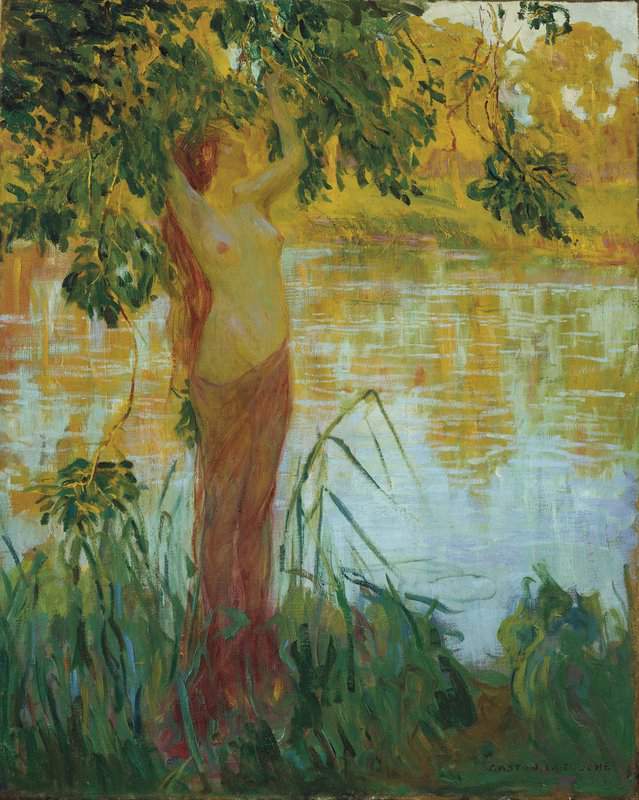 Touche Gaston La Nymphe Pres D Une Piece D Eau canvas print
