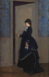 Toulmouche Auguste Eine elegante Dame 1874 Leinwanddruck