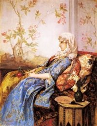 Toulmouche Auguste An Exotic Beauty In An Interior 1883 canvas print