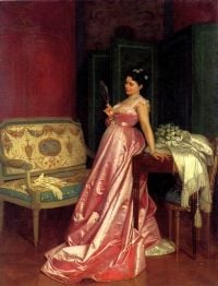 لوحة Toulmouche Auguste The Admiring Glance عام 1868