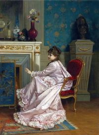 Toulmouche Auguste The Fireside