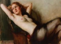 Toussaint Fernand Nude In Rattan Chair canvas print
