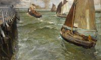 Toussaint Fernand Sailing In Nieuwpoort Belgium canvas print