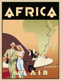 Reise-Plakat Afrika Afrika auf dem Luftweg Leinwanddruck