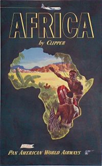 Reiseplakat Afrika von Clipper auf Leinwand