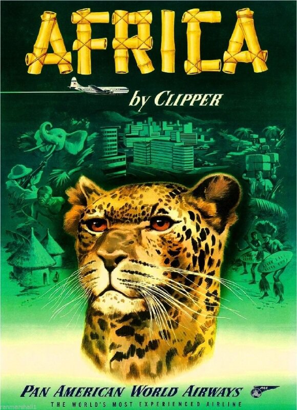 Travel Poster Africa By Clipper 2 canvas print
