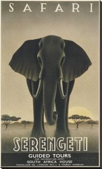 Travel Poster Africa Serengeti canvas print
