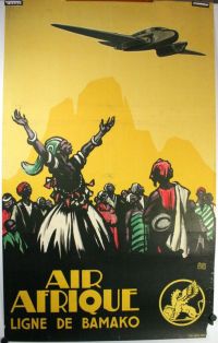 Travel Poster Air Afrique Ligne De Bamako canvas print