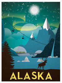 Reise-Plakat Alaska-Leinwanddruck