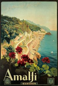 Travel Poster Amalfi Italy canvas print
