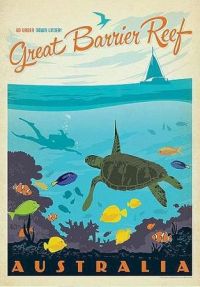 ملصق السفر أستراليا الحاجز المرجاني العظيم