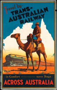 ملصق السفر للخطوط الحديدية الأسترالية