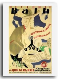 Travel Poster Bath canvas print