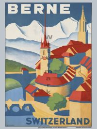 Travel Poster Berne Switzerland canvas print