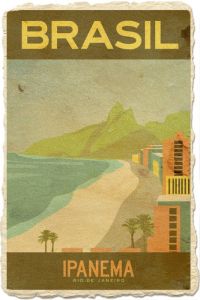 Reiseplakat Brasilien Ipanema Leinwanddruck