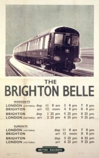 Travel Poster Brighton Belle Timetable canvas print
