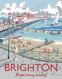 Reiseposter Brighton Bright Breezy Bracing auf Leinwand