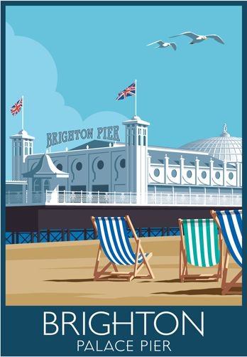 Travel Poster Brighton Palace Pier canvas print