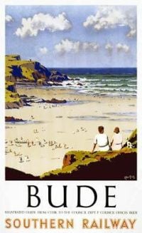 Travel Poster Bude canvas print