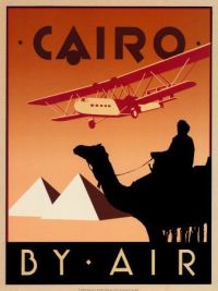 السفر ملصق القاهرة عن طريق الجو