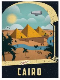 Reiseplakat Pyramiden von Kairo Leinwanddruck