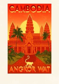 Reiseplakat Kambodscha Angkor Wat Leinwanddruck