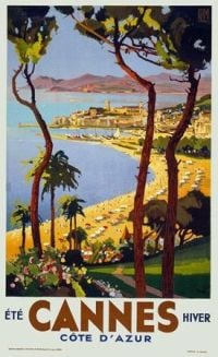 Travel Poster Cannes canvas print
