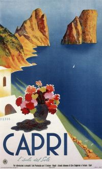Reiseposter Capri auf Leinwand