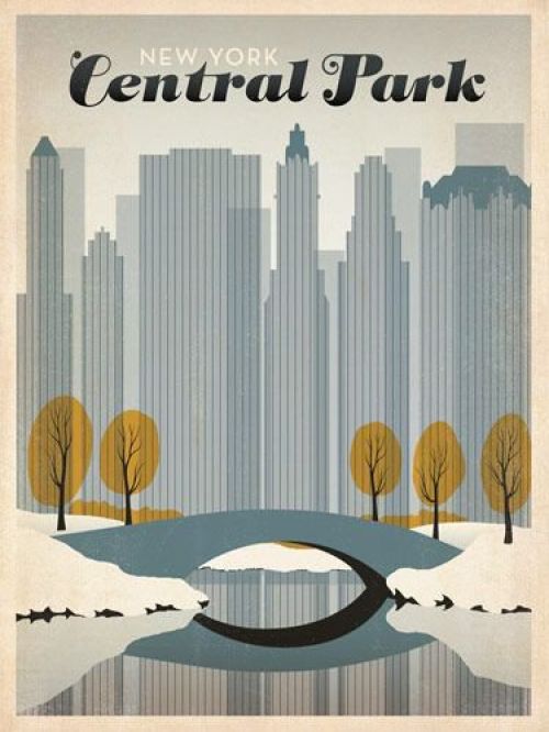 Travel Poster Central Park canvas print