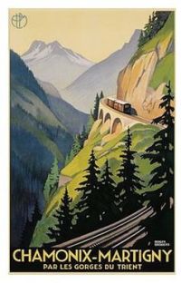Reiseplakat Chamonix Martigny Leinwanddruck