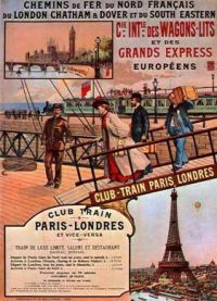 Travel Poster Club Train Paris Londres canvas print