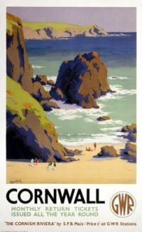 Travel Poster Cornwall Monthly Gwr canvas print