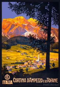 Travel Poster Cortina Ampezzo canvas print