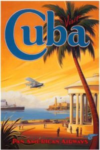 여행 포스터 쿠바 팬 아메리칸 항공