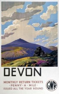 Travel Poster Devon canvas print