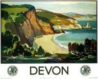 Travel Poster Devon Gwr canvas print