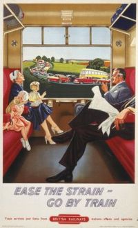 Travel Poster Ease The Strain Go By Train canvas print